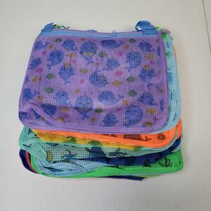 Kids Mesh Beach Bags Toys Shells Organizer Zipper Assorted Colors Set of‎ 18